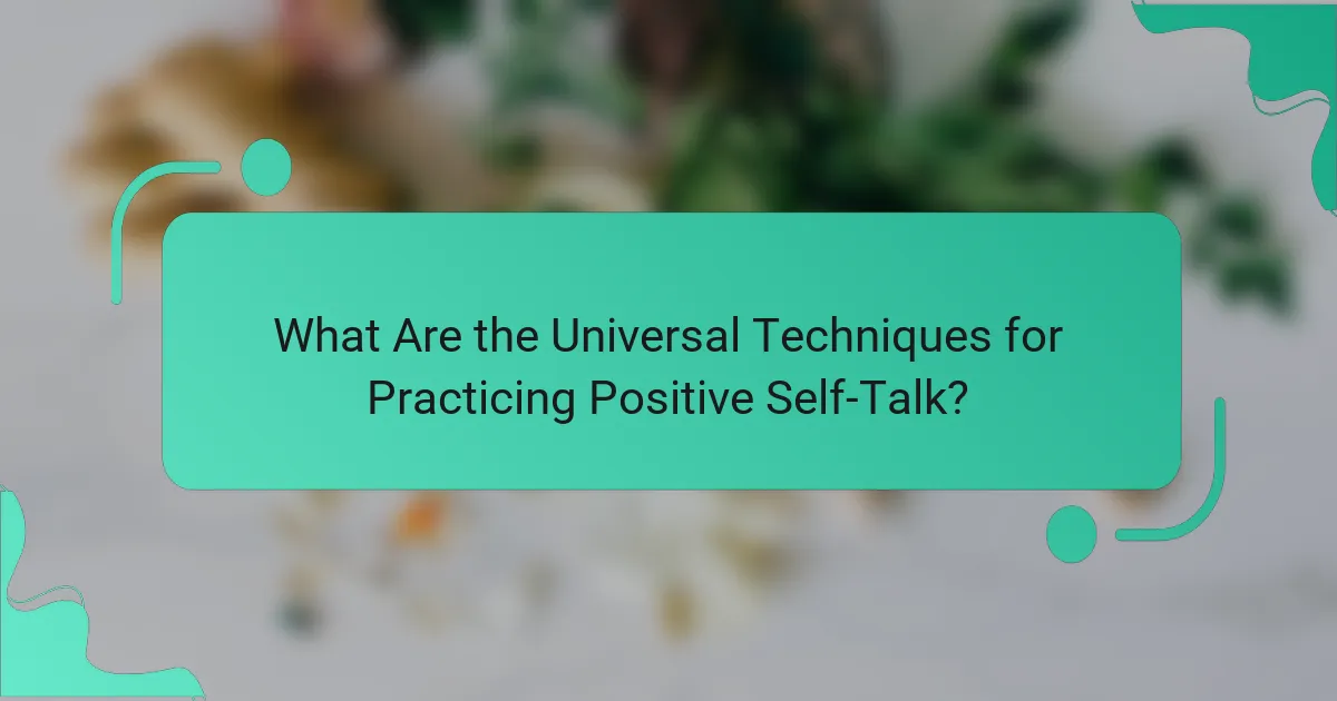 What Are the Universal Techniques for Practicing Positive Self-Talk?