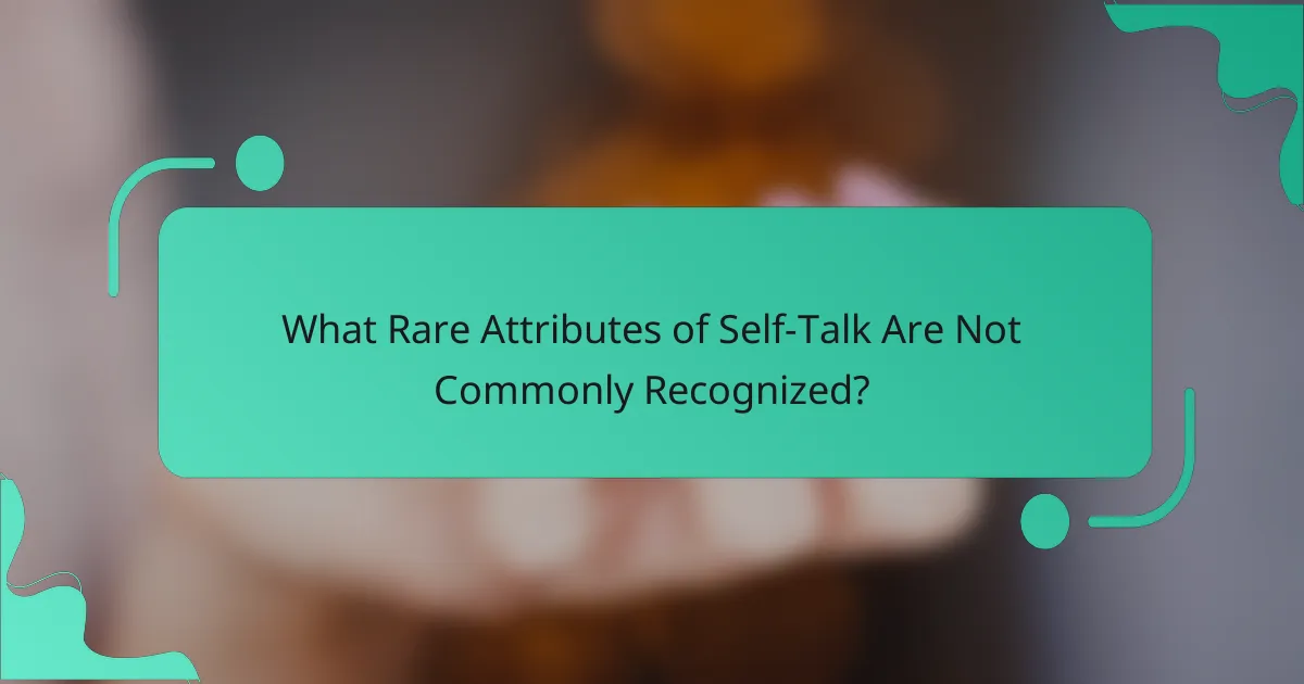 What Rare Attributes of Self-Talk Are Not Commonly Recognized?