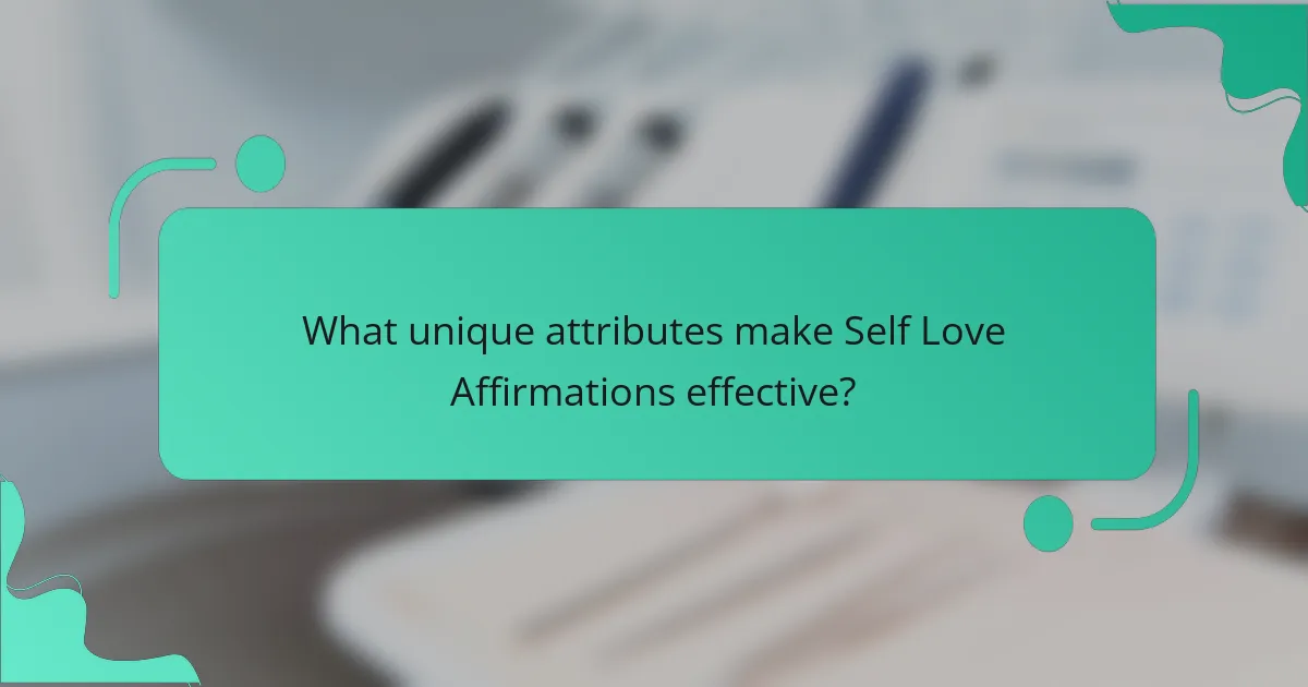 What unique attributes make Self Love Affirmations effective?