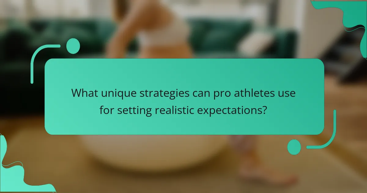 What unique strategies can pro athletes use for setting realistic expectations?