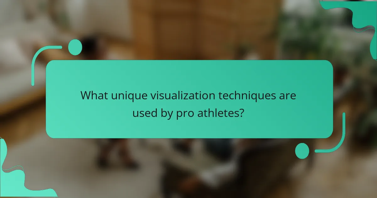 What unique visualization techniques are used by pro athletes?